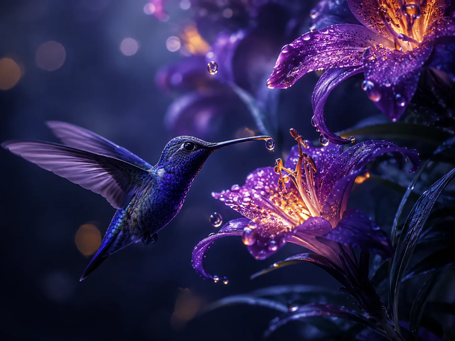 Fine texture, suspended droplets, and gentle motion